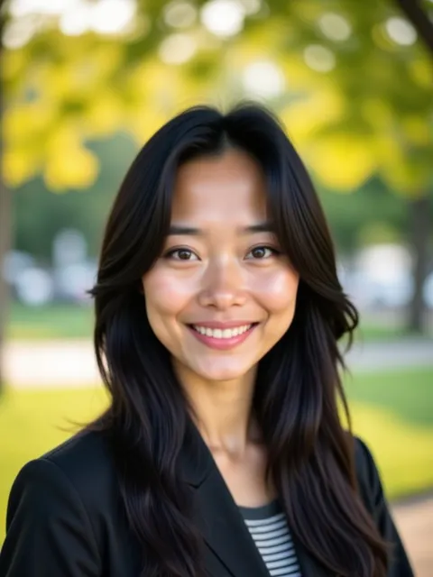 Outdoor natural AI headshot example