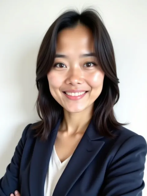 Bright white studio AI headshot example
