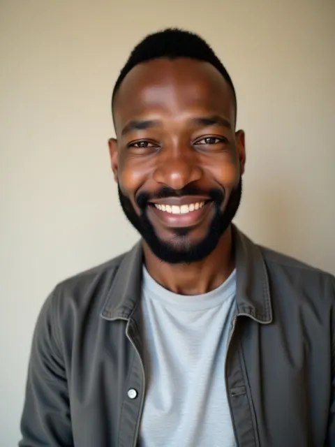 Creative casual AI headshot example