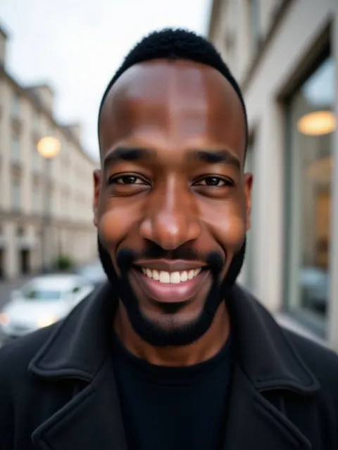 City street AI headshot example
