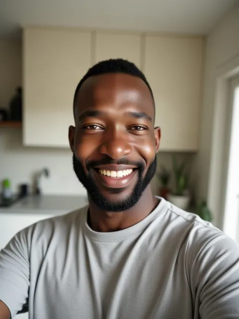 Good selfie example: soft light, face clearly visible