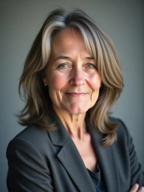 Classic gray studio AI headshot example
