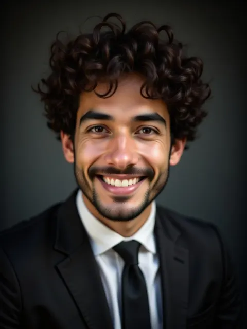 Dark executive AI headshot example