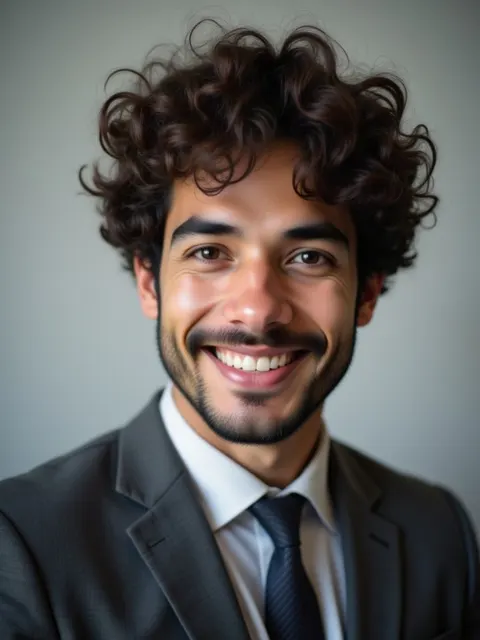 Classic gray studio AI headshot example